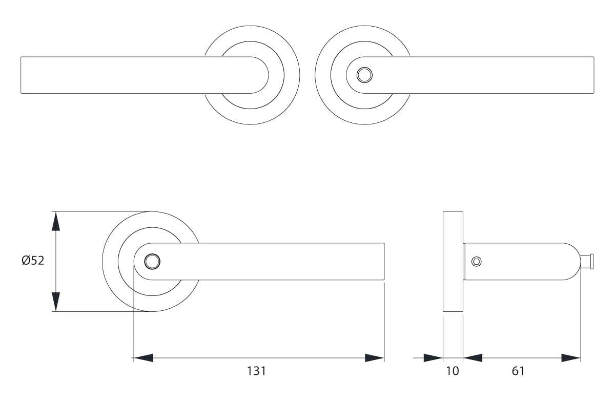 KARCHER DESIGN ER28 BCL 89 - Rhodos mit Privacy Funktion, DIN Links in Farbe Titan Grau, Edelstahl