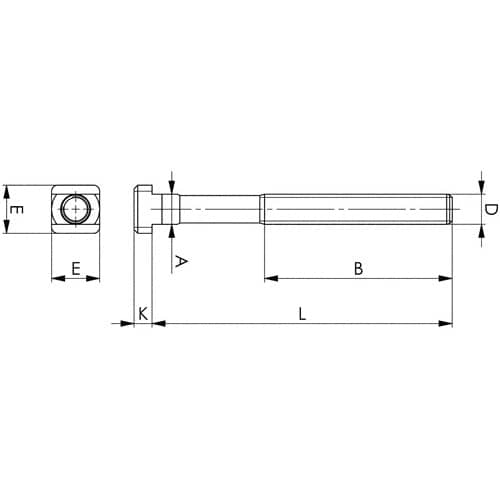 AMF T-Nutenschraube DIN 787 T-Nut 24mm M24 L.125mm Güte 8.8 m.Mutter u.Scheibe AMF