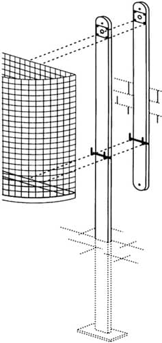 Eisenständer H.1400mm z.Bet.m.Schloss u.Schlü.f.Abfallbehälter 27l