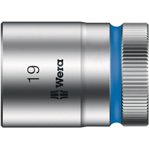 WERA Steckschlüsseleinsatz 8790 HMC Außen-6-kant SW19mm L.37mm 4-kt1/2Zoll CV verchr.
