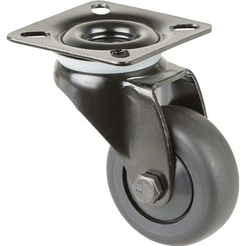 BS ROLLEN Lenkrolle D.50mm Trgf.50kg m.Platte Kugell.Gum.schwarz BS ROLLEN