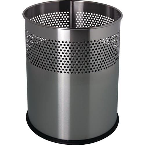 HELIT Papierkorb 15l H321xØ255mm rd.VA silber HELIT