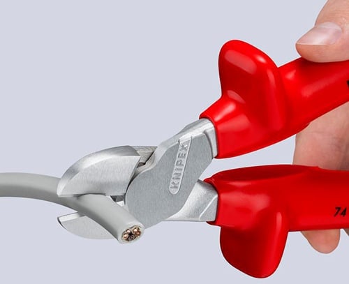 KNIPEX Kraftseitenschneider L.250mm VDE Form 0 tauchisol.KNIPEX