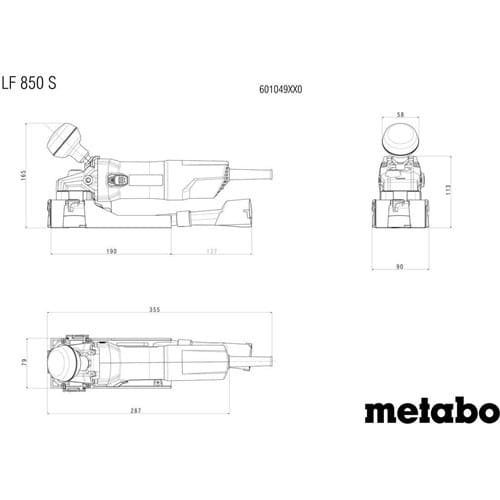 METABO Lackfräse LF 850 S 850 W 11500min-¹ Fräs-B.80mm METABO