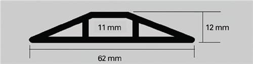 EHA Kabelbrücken L3000xB62xH12mm Ku.schwarz m.Doppelklebeband