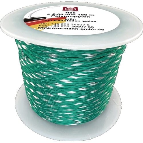 OVERMANN Maurerschnur L.100m D.2mm 65kg PP grün/weiß