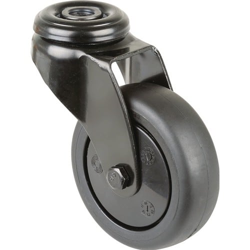 BS ROLLEN Lenkrolle D.75mm Trgf.75kg m.Rückenloch Ku.Kugell.Gum.schwarz BS ROLLEN