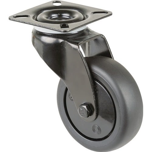 BS ROLLEN Lenkrolle D.75mm Trgf.75kg m.Platte Kugell.Gum.schwarz BS ROLLEN