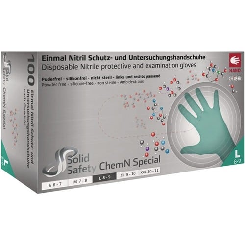 AMPRI Einweghandschuh SolidSafety ChemN Special Gr.XL grün Nitril PSA III