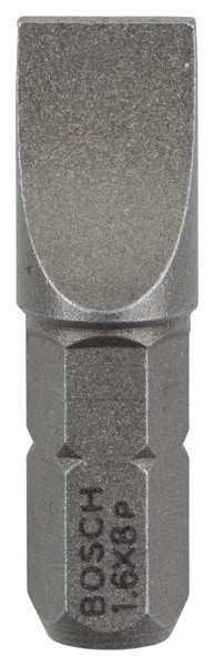 BOSCH Schrauberbit Extra-Hart S 1,6 x 8,0, 25 mm, 25er-Pack