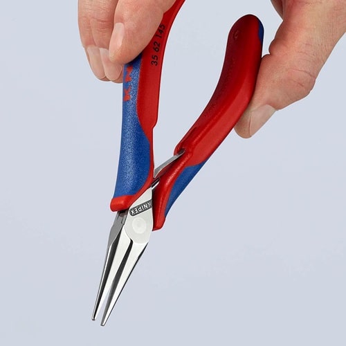KNIPEX Elektronik-Greifzange Gesamt-L.145mm flachrunde Backen Form 6 Mehrkomp.-Hüllen
