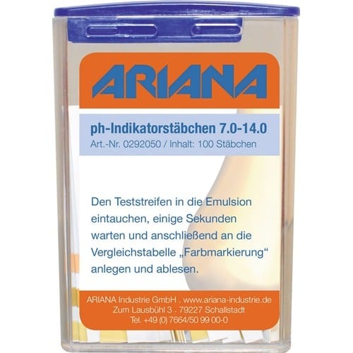 ARIANA Messstäbchen TRGS 611 ph-Wert 7,0-14,0 100 St.Dose ARIANA