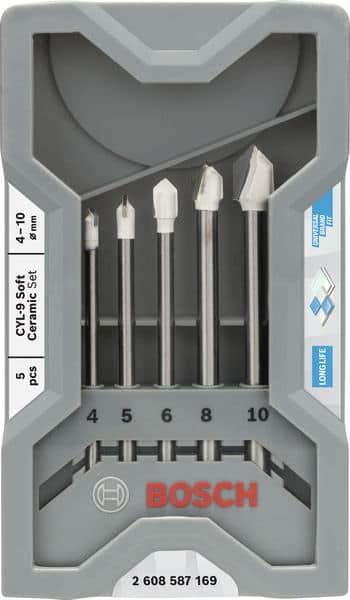 BOSCH Fliesenbohrer-Set CYL-9 Ceramic, 5-teilig, 4 - 10 mm