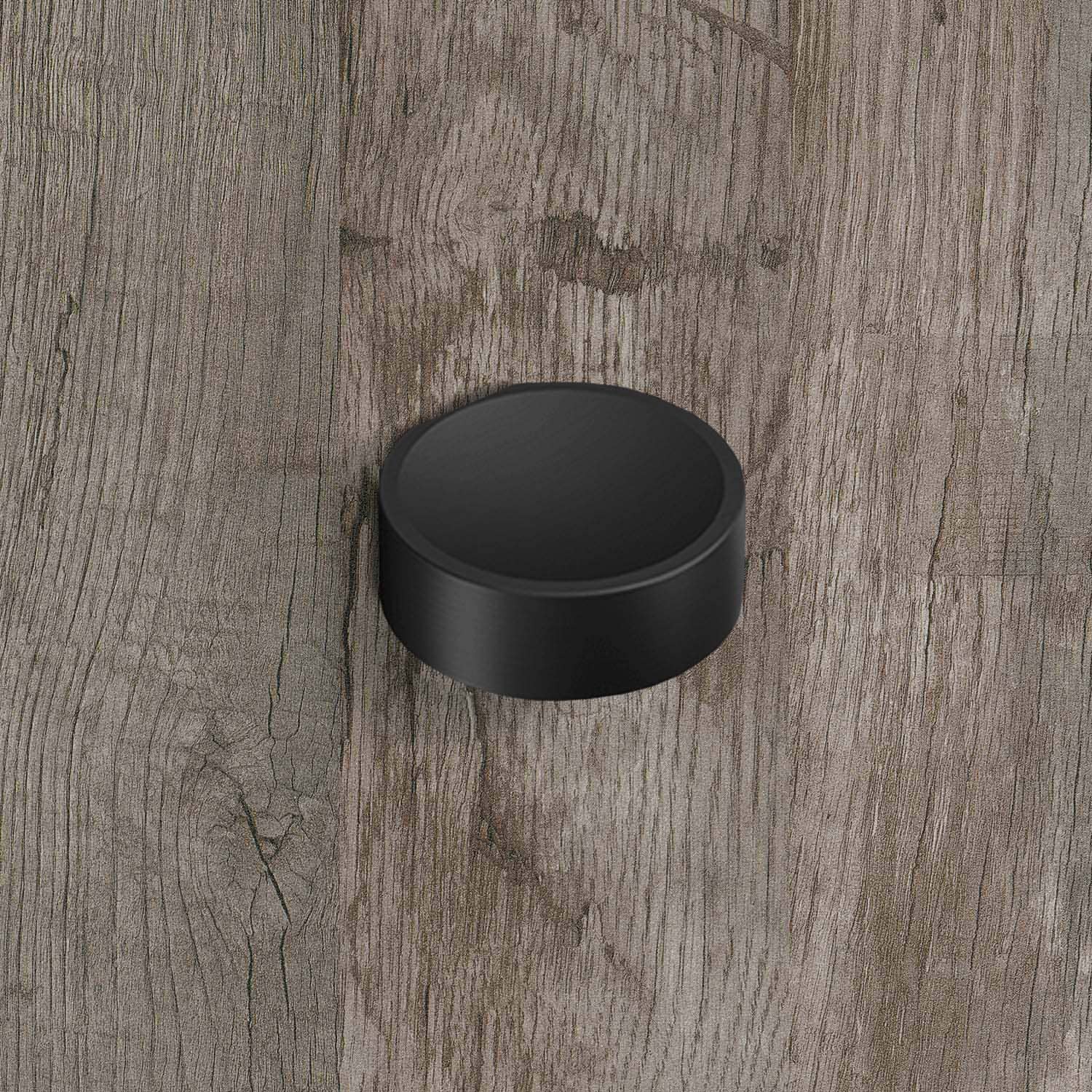 HETTICH Knopf Novoli, B 10 mm, H 27 mm, ø 28 mm, Schwarz matt, 9345419