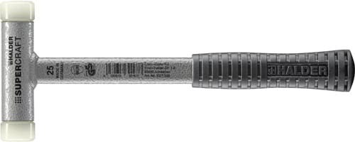 HALDER Schonhammer SUPERCRAFT L.270mm Kopf-D.25mm rückschlagfrei hart Nyl. weiß HALDER