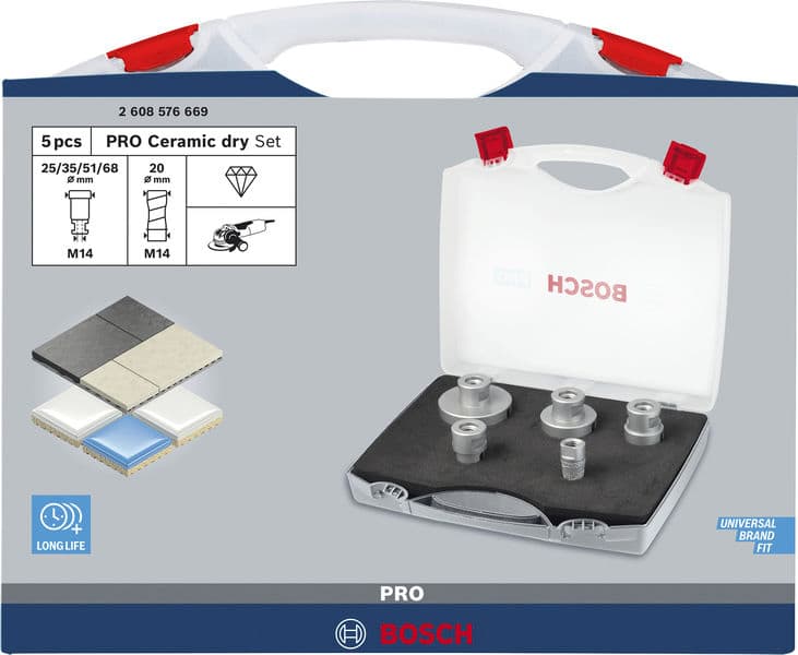 BOSCH Diamantrockenbohrer-Set Diamont Dry Speed, 5-teilig, 20 - 68 mm