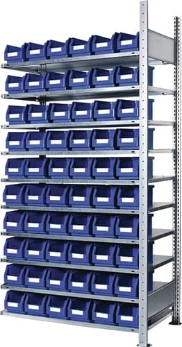 KAPPES Steckregal H2000xB1000xT300mm Anbauregal 10 Stahl-Bd.60xGr.6 blau KAPPES