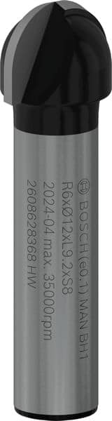 BOSCH Hohlkehlfräser, 8 mm, R1 6 mm, D 12 mm, L 9,2 mm, G 40 mm