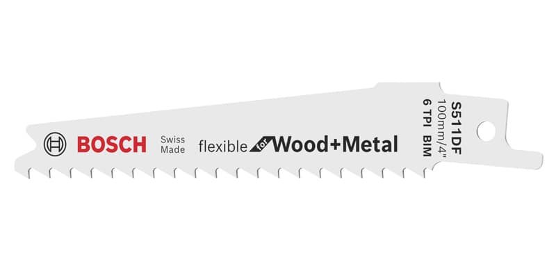 BOSCH Säbelsägeblatt S 511 DF, Flexible for Wood and Metal, 5er-Pack