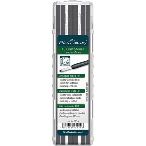 PICA Minenset Pica BIG-Dry 12x graphit 10H STE u.Beton 12 Minen/Set