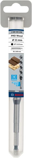 BOSCH Holzschlangenbohrer, Sechskant 11 x 95 x 160 mm, d 6,35 mm
