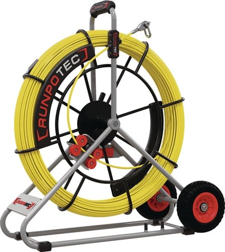 RUNPOTEC Glasfaserstab Band-L.100m Biege-R.620mm Kabel-D.9mm RUNPOTEC