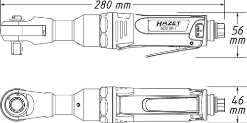 HAZET Druckluftratschenschrauber 9022SR-1 12,5mm (1/2Zoll) A4-kt.102 Nm HAZET