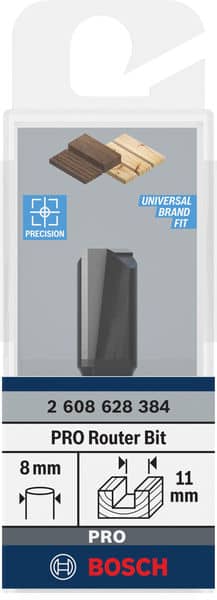 BOSCH Nutfräser Standard for Wood, 8 mm, D1 11 mm, L 20 mm, G 51 mm