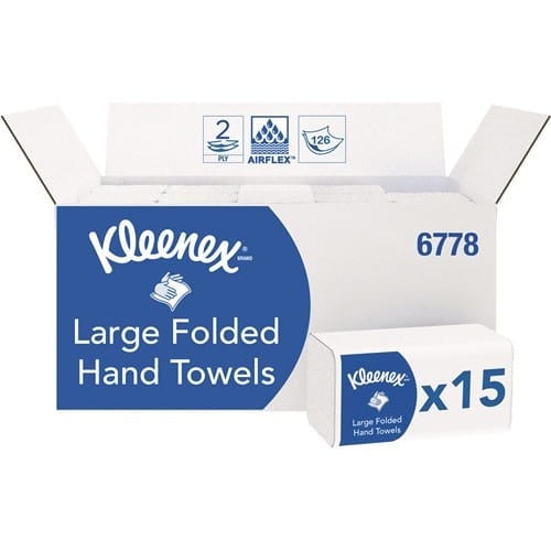 KLEENEX Falttuch KLEENEX® 6778 2-lag.weiß L.ca.320mmxB.ca.215mm 15 Pk.x124 Tü.=1860 Tü.