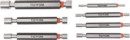 TECWERK Grenzlehrdornsatz H7 je 1 St.3,4,5,6,8,10,12mm m.Gut/Auss.TECWERK