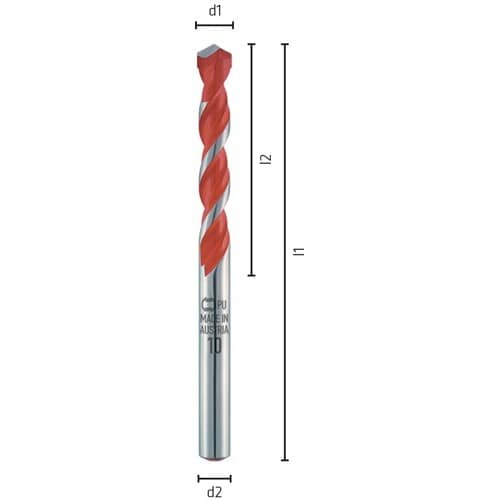 ALPEN Mehrzweckbohrer Profi Multicut D.6,5mm Arbeits-L.54mm Gesamt-L.100mm