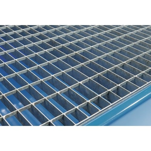 TECWERK Auffangwanne 215l L1200xB800xH360mm Stahlbl.m.Gitterrost blau TECWERK