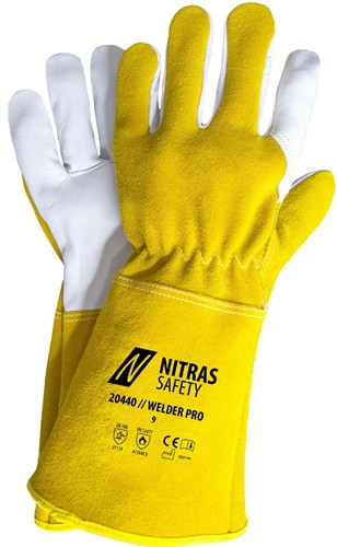 NITRAS Schweißerhandschuhe WELDER PRO Gr.10 ocker/grau PSA-Kat.II