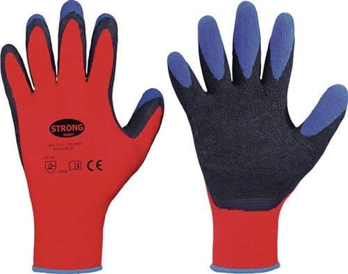 STRONGHAND Handschuhe Tip Grip Gr.9 rot/schwarz/blau EN 388 PSA II STRONGHAND