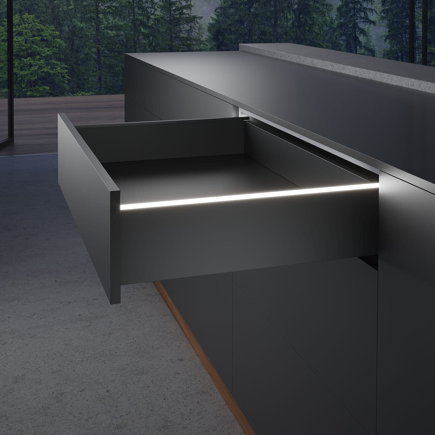 HETTICH AvanTech YOU Illumination Designprofil, anthrazit, NL 300 mm, 9326923