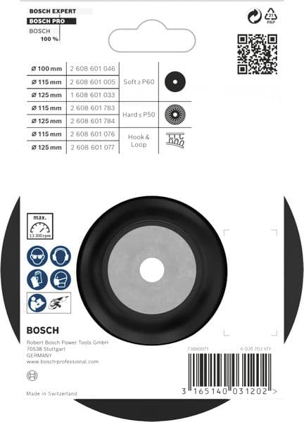 BOSCH Stützteller Standard, M14, 115 mm, 13 300 U/min