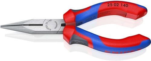 KNIPEX Flachrundzange L.140mm flach/rund ger.pol.Mehrkomp.-Hüllen KNIPEX