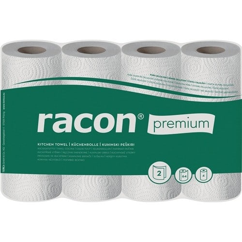 RACON Küchenrolle racon® premium K-2 B220xL250ca.mm weiß 2-lagig,perforiert 4 Rl./PAK