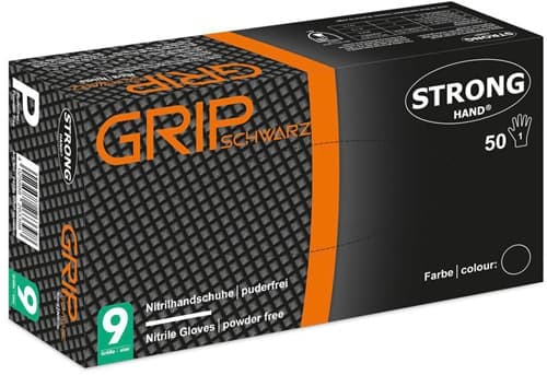 STRONGHAND Einw.-Handsch.Grip Schwarz Gr.10 schwarz Nitril 50 St./Box