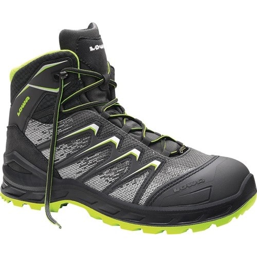 LOWA Sicherheitsstiefel Larrox Work GTX grey Mid Gr.41 grau/grün S3 CI/HI/HRO/SR