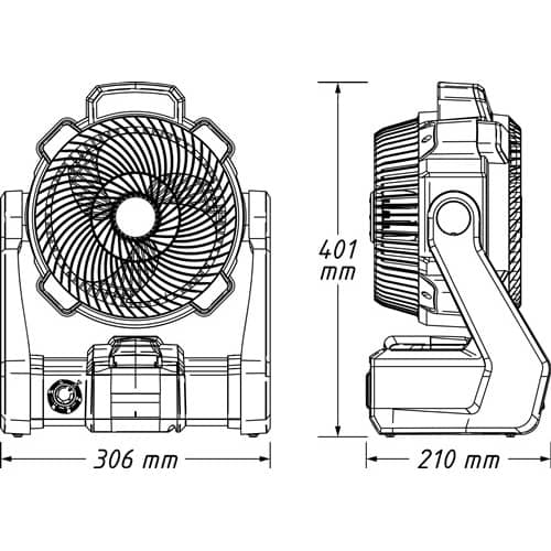 HAZET Akku-Ventilator 9544-10 H.400mm 230V blau HAZET
