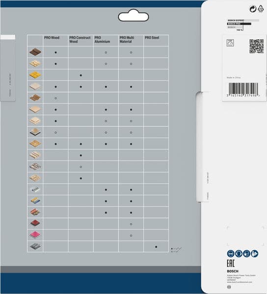 BOSCH Kreissägeblatt Multi Material, 254 x 30 x 3,2 mm, 96