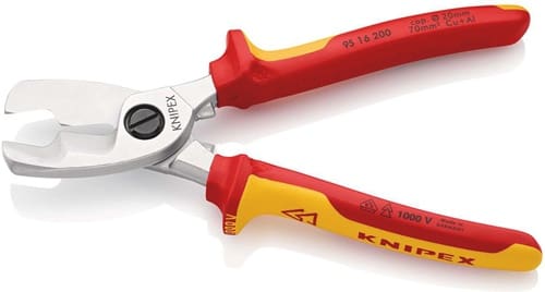 KNIPEX Kabelschere L.200mm Kopf verchr.VDE Mehrkomp.-Hüllen KNIPEX