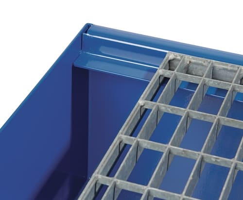 TECWERK Auffangwanne 215l L1200xB800xH360mm Stahlbl.m.Gitterrost blau TECWERK