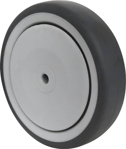 Ersatzrad D.150mm Trgf.100kg Gum.grau Achs-D.8mm Nabenl.36mm TECWERK