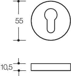 HEWI FH Schlüsselrosette 306.23XAFSLN, Edelstahl, 306.23XAFSLN