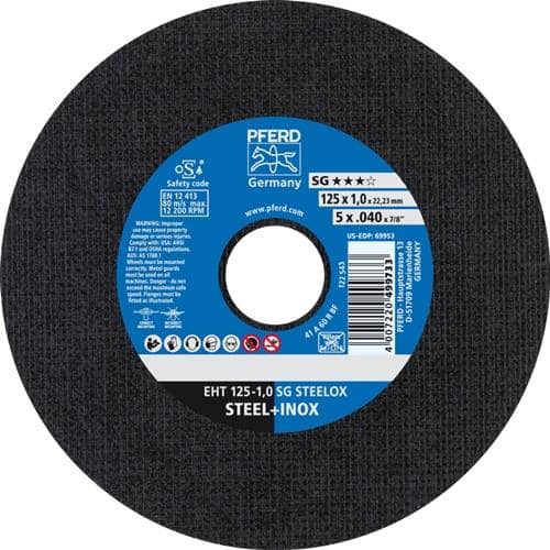 PFERD TOOLS Trennscheibe SG STEELOX D125x1mm ger.INOX Bohr.22,23mm PFERD