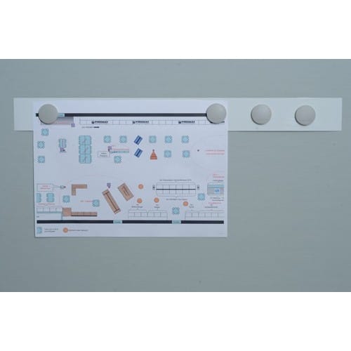 MAGNETOPLAN Magnetleiste L500xB50xS0,5mm weiß selbstklebend MAGNETOPLAN