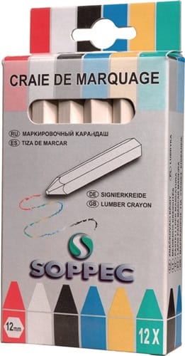 Markierkreide unpapiert 12 Stück / Schachtel SOPPEC