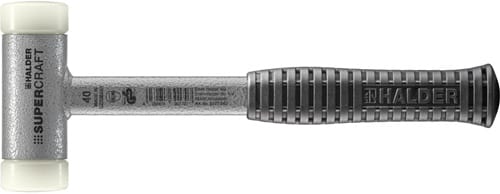 HALDER Schonhammer SUPERCRAFT L.300mm Kopf-D.40mm rückschlagfrei hart Nyl. weiß HALDER